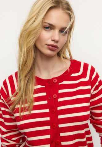 Cardigan in maglia con bottoni e maniche raglan