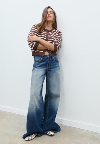 Cardigan in maglia con bottoni e maniche raglan