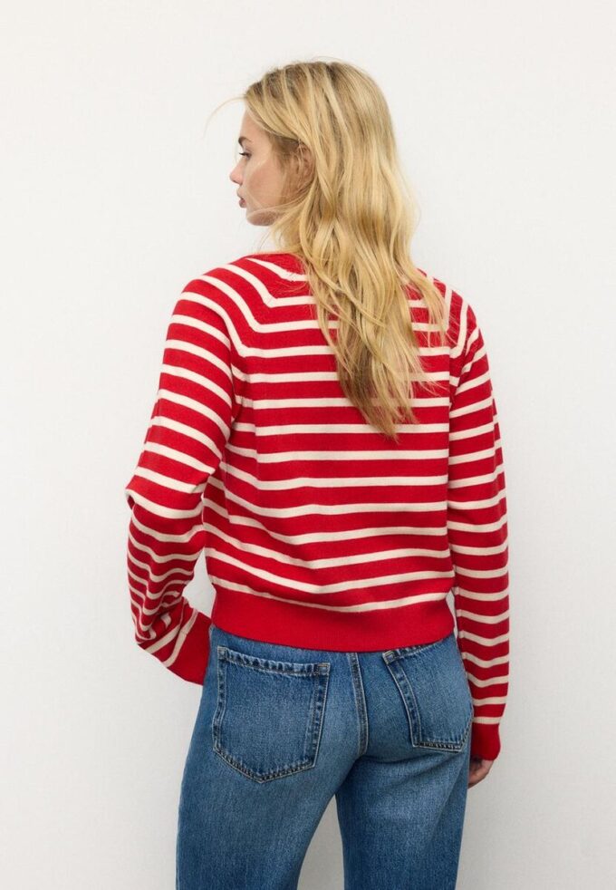 Cardigan in maglia con bottoni e maniche raglan