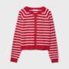 Cardigan in maglia con bottoni e maniche raglan