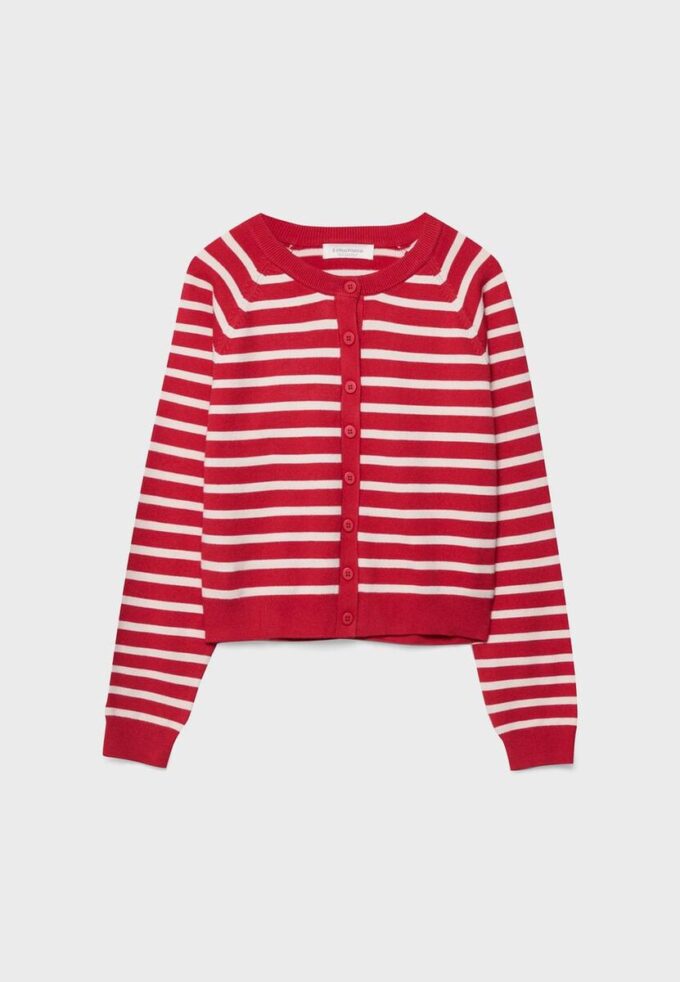 Cardigan in maglia con bottoni e maniche raglan