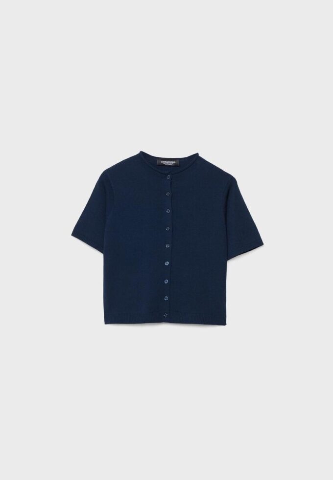 Cardigan in maglia con collo alto e bottoni