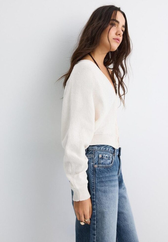 Cardigan in maglia con maniche a pipistrello