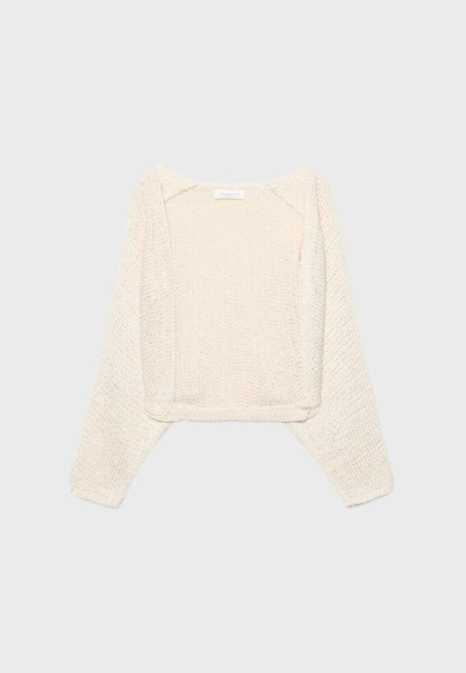 Cardigan in maglia con maniche a pipistrello e laccio