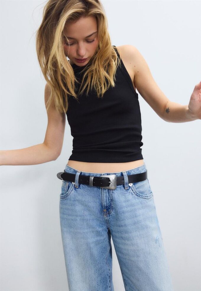 Cintura basic con fibbia da cowboy