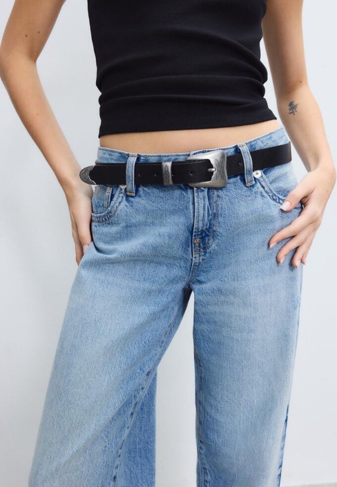 Cintura basic con fibbia da cowboy