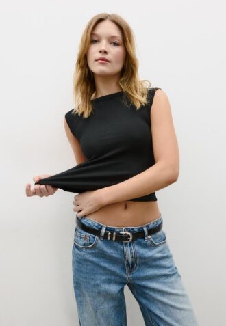 Cintura basic effetto pelle lucida