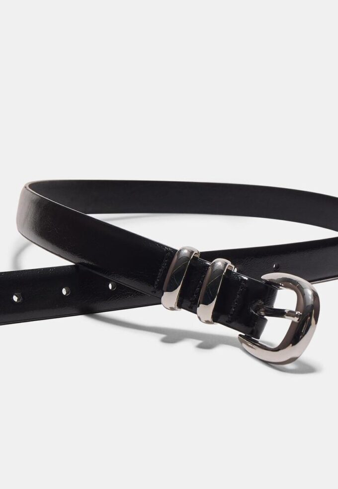 Cintura basic effetto pelle lucida