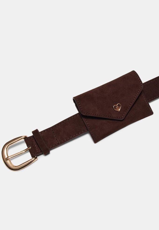 Cintura con applicazione a forma di portafoglio