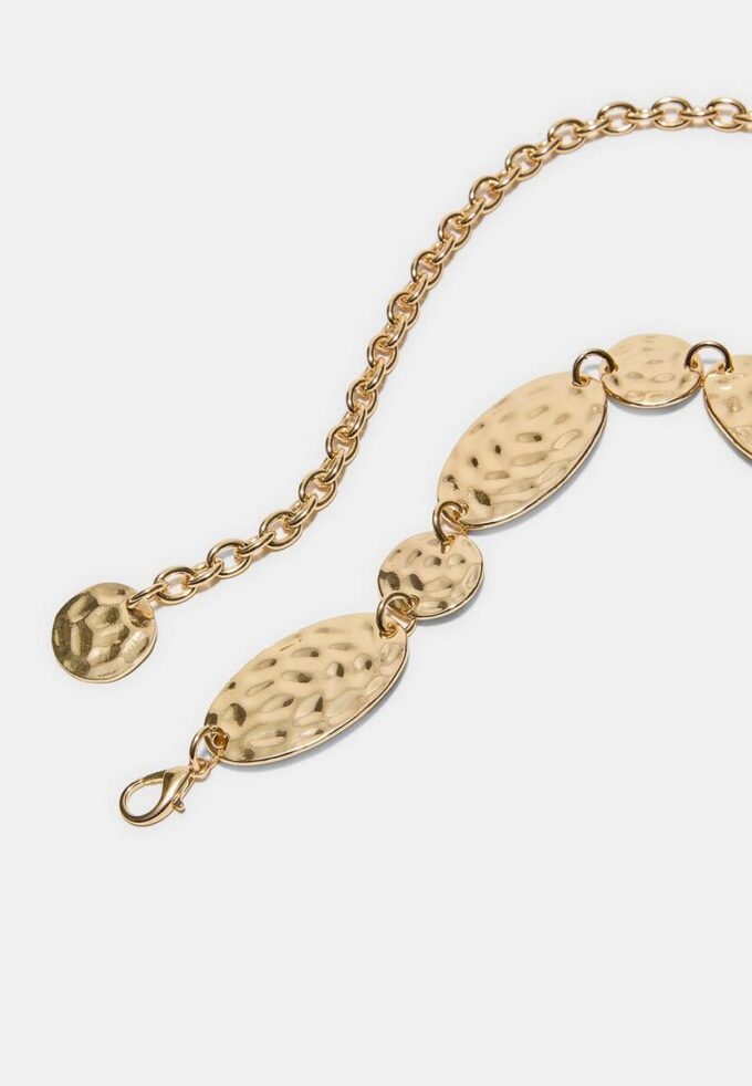 Cintura in metallo con monete ovali