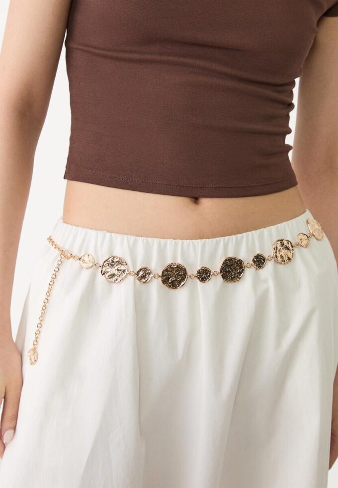 Cintura in metallo con placche rotonde