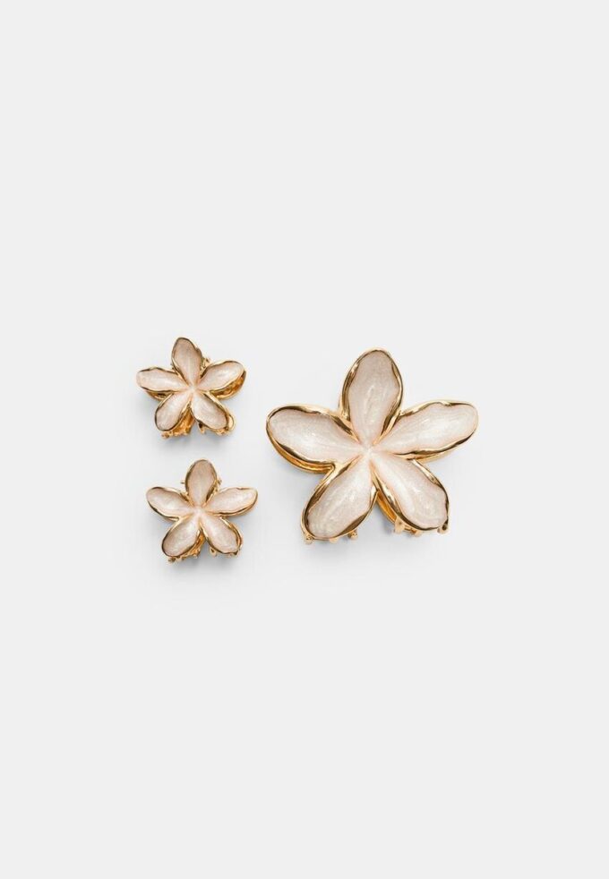 Confezione da 3 fermagli per capelli floreali