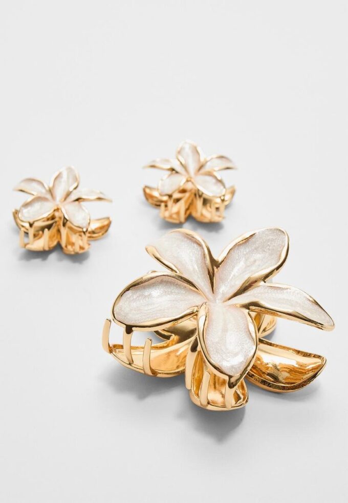 Confezione da 3 fermagli per capelli floreali