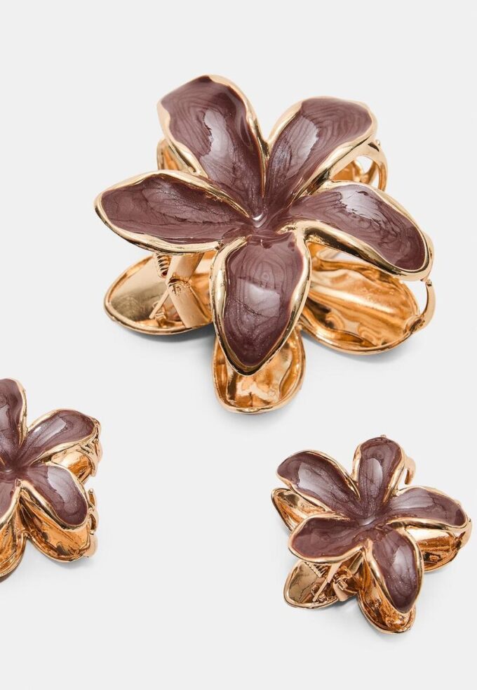 Confezione da 3 fermagli per capelli floreali