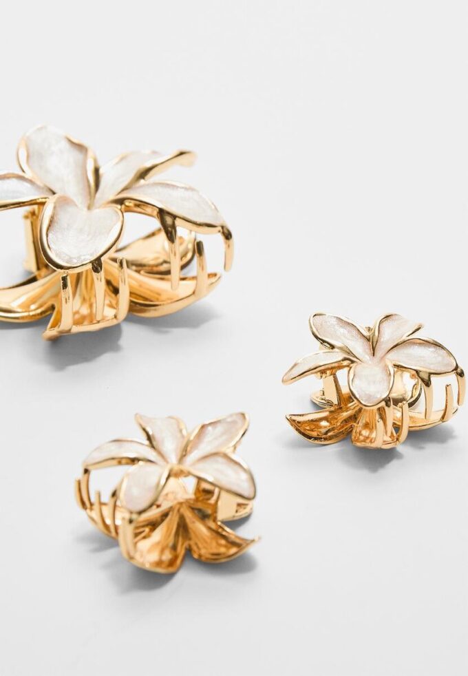 Confezione da 3 fermagli per capelli floreali