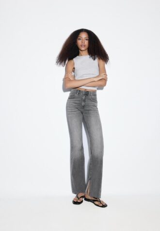 D74 Flared Jeans with Slit