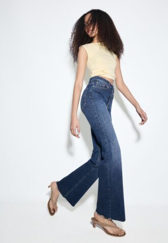 D74 Flared Jeans with Slit