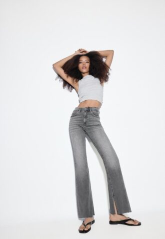 D74 Flared Jeans with Slit