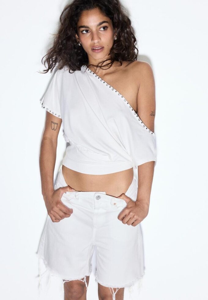 D93 Pantaloncini in denim a vita alta D93 Pantaloncini in denim a vita alta