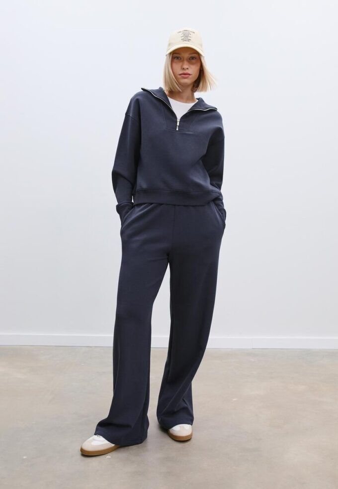 Felpa a collo alto con zip