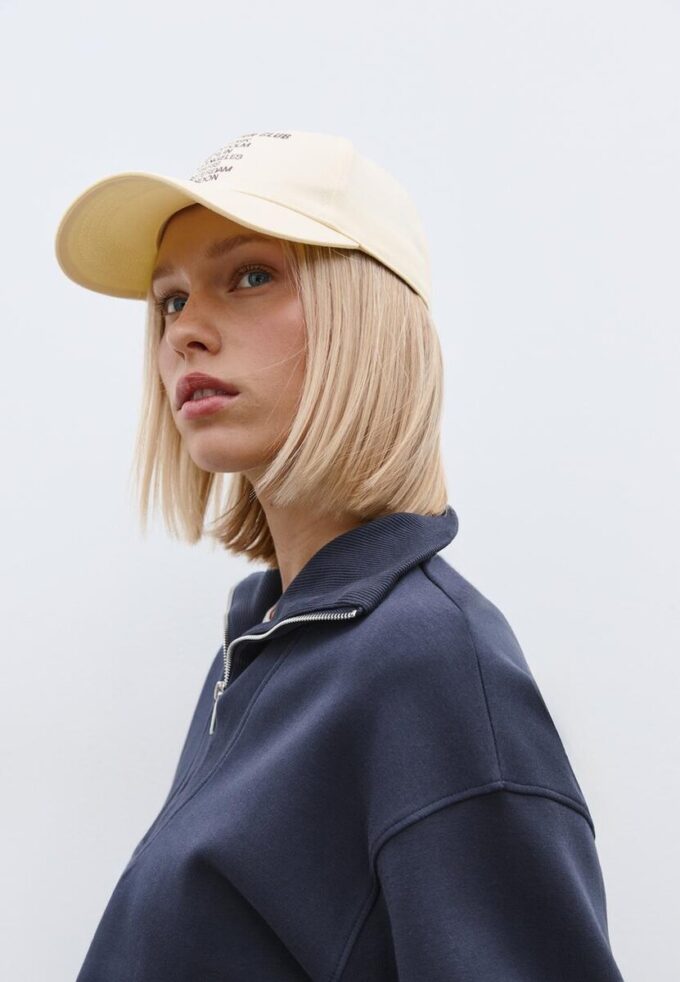 Felpa a collo alto con zip