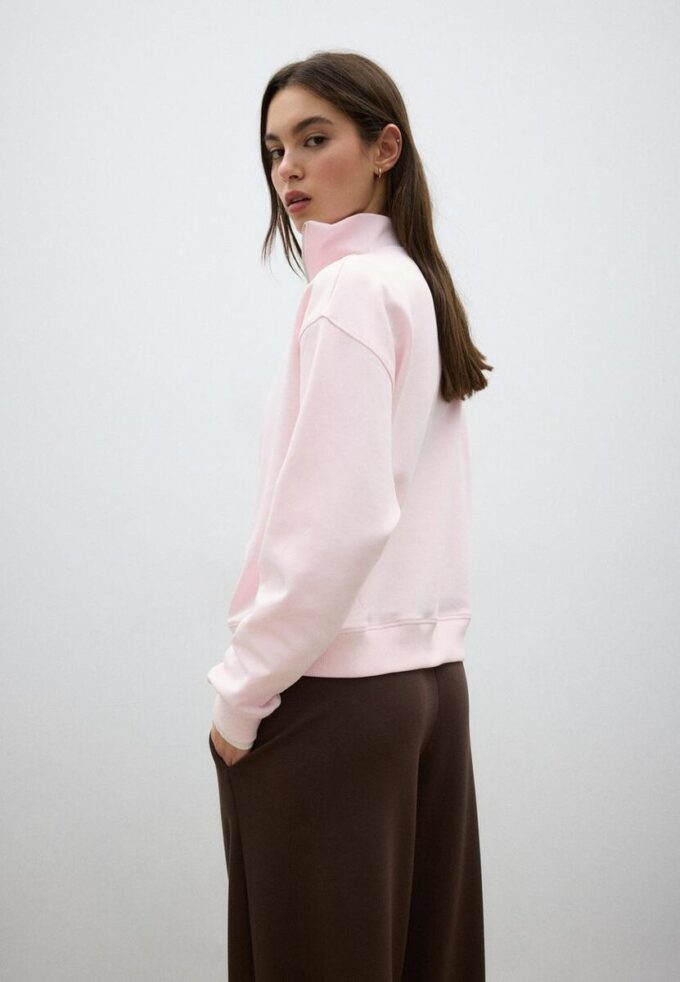 Felpa a collo alto con zip