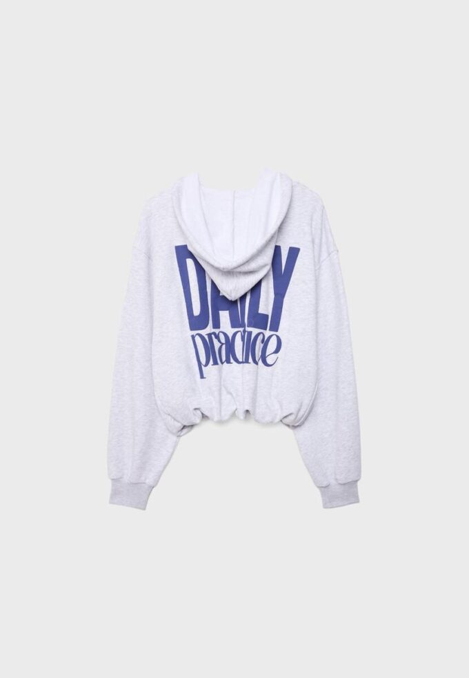 Felpa bomber con cappuccio stampata