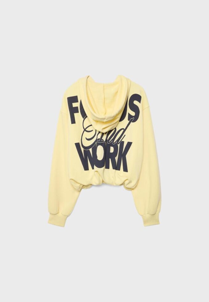 Felpa bomber con cappuccio stampata