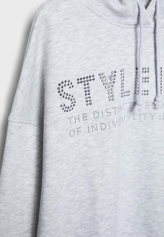 Felpa con cappuccio con strass Felpa con cappuccio con strass