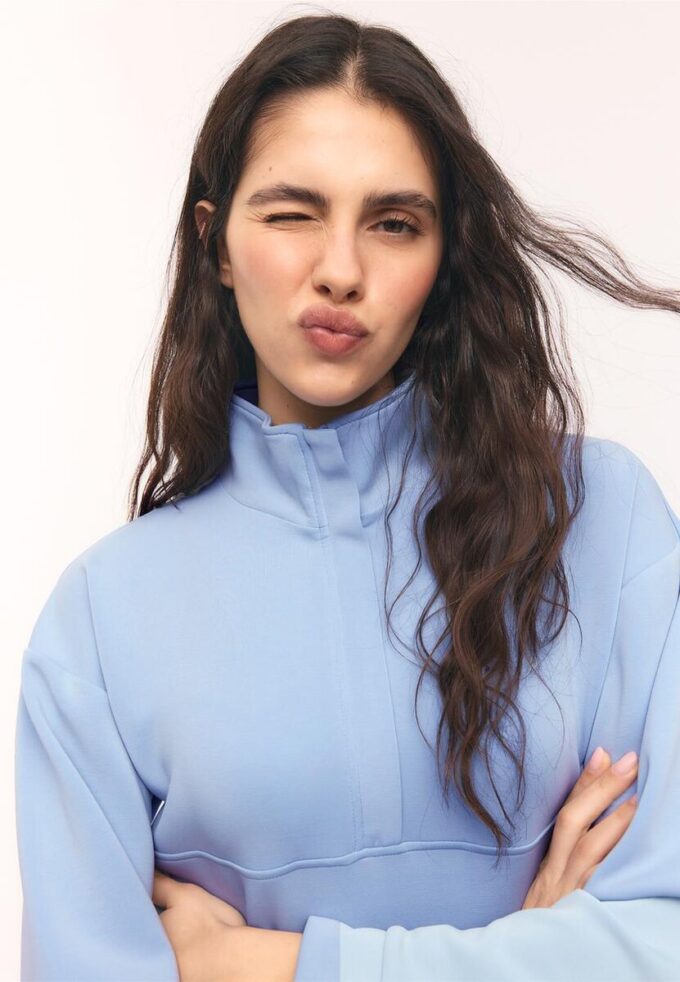 Felpa con zip Soft Touch