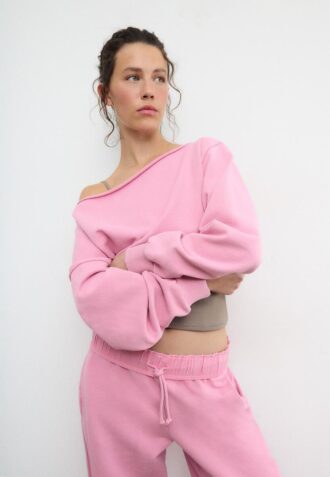 Felpa corta effetto lavato