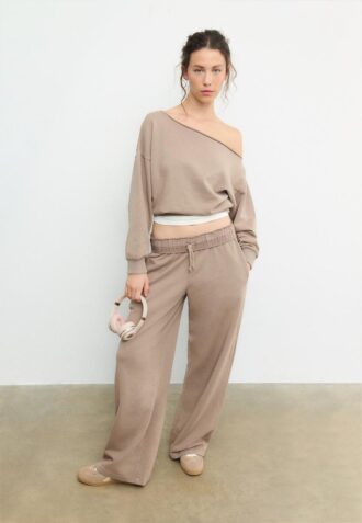 Felpa corta effetto lavato