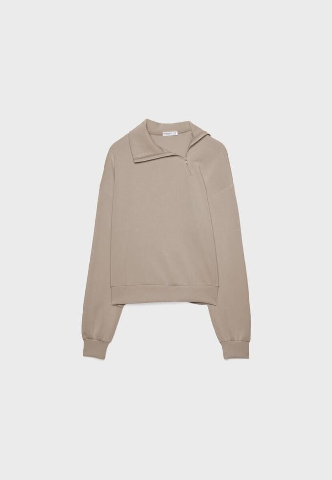 Felpa Soft Touch con zip laterale