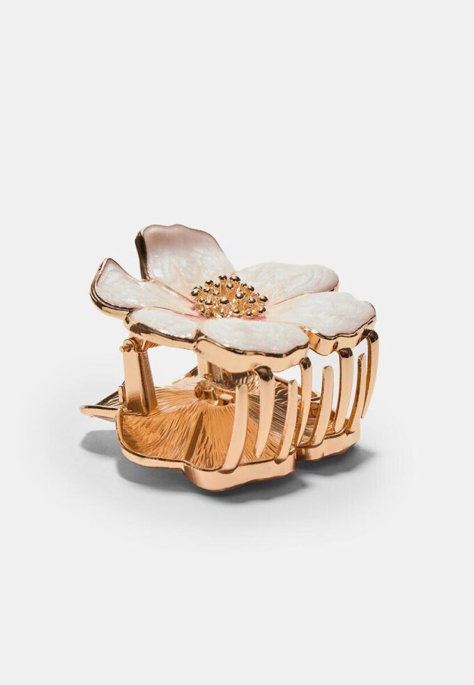 Fermaglio per capelli a forma di fiore metallizzato