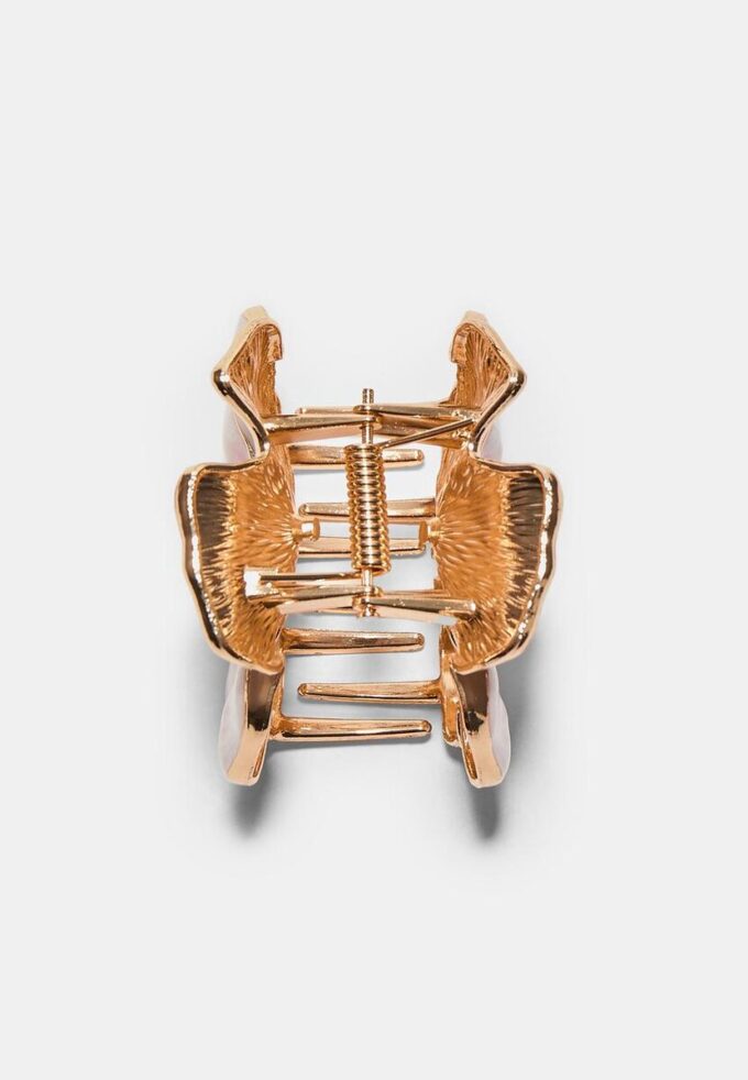 Fermaglio per capelli a forma di fiore metallizzato