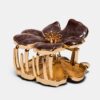 Fermaglio per capelli a forma di fiore metallizzato