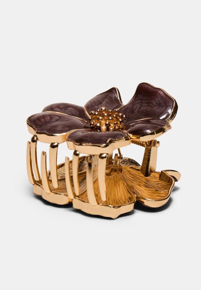 Fermaglio per capelli a forma di fiore metallizzato