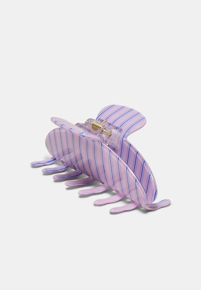 Fibbia in pelliccia a righe