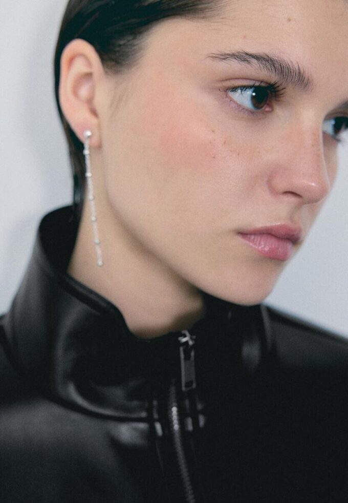 Giacca a palloncino effetto pelle con cintura