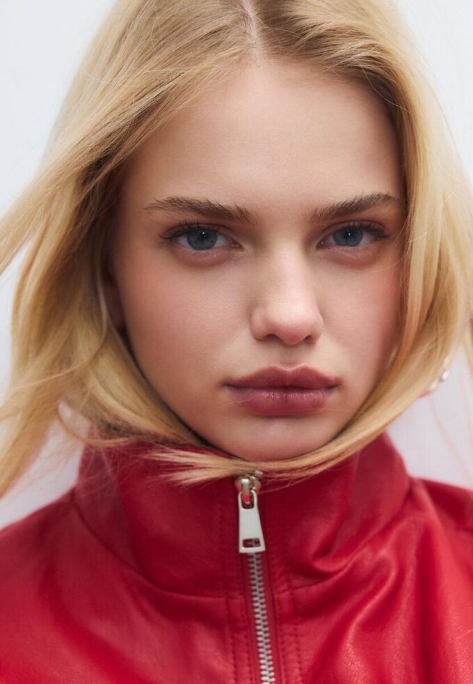 Giacca a palloncino effetto pelle con dettaglio cintura