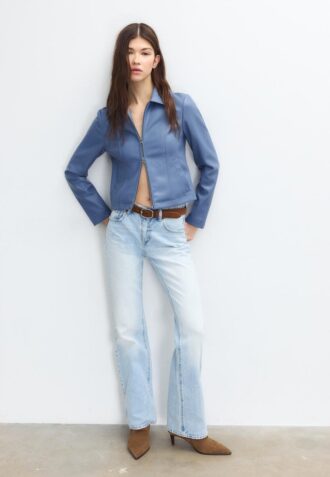 Giacca aderente effetto pelle