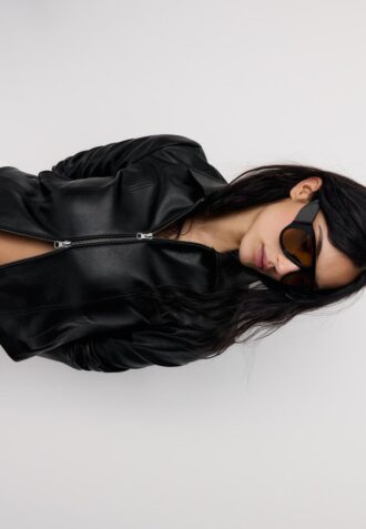 Giacca aderente effetto pelle