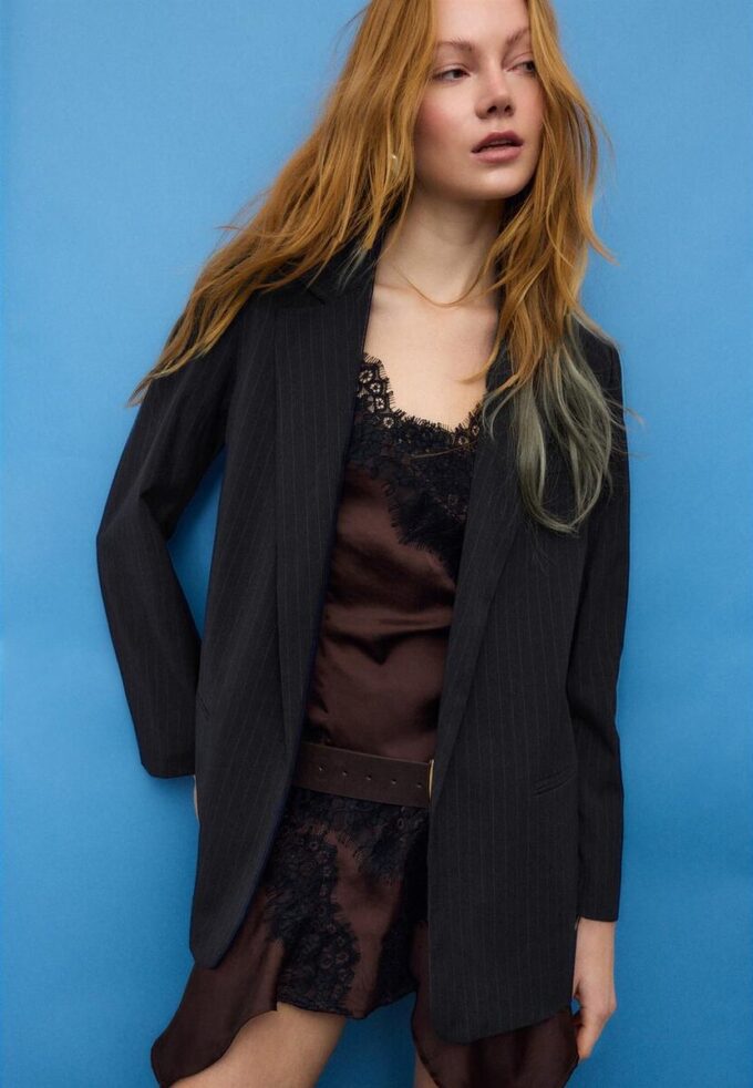 Giacca aperta a righe