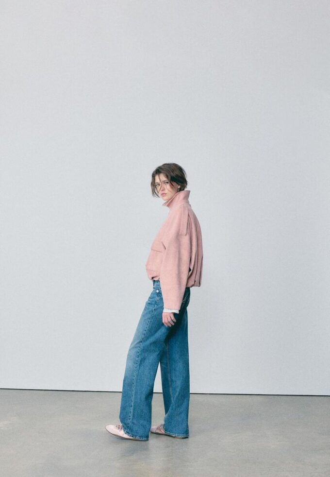 Giacca bomber in ecopelle scamosciata Giacca bomber in ecopelle scamosciata