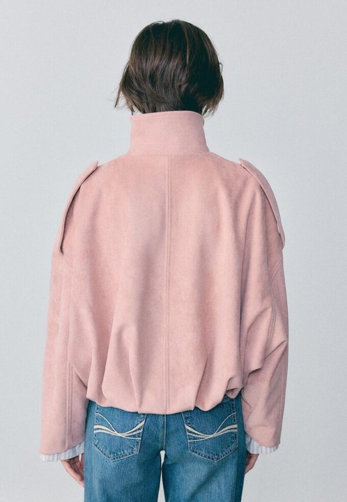 Giacca bomber in ecopelle scamosciata Giacca bomber in ecopelle scamosciata