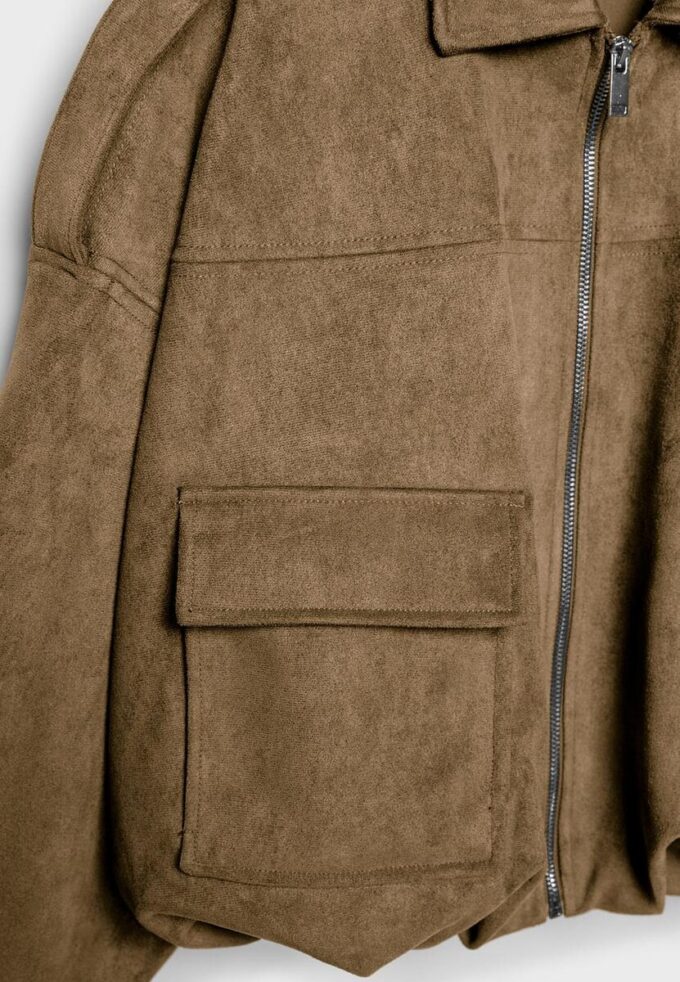 Giacca bomber in ecopelle scamosciata