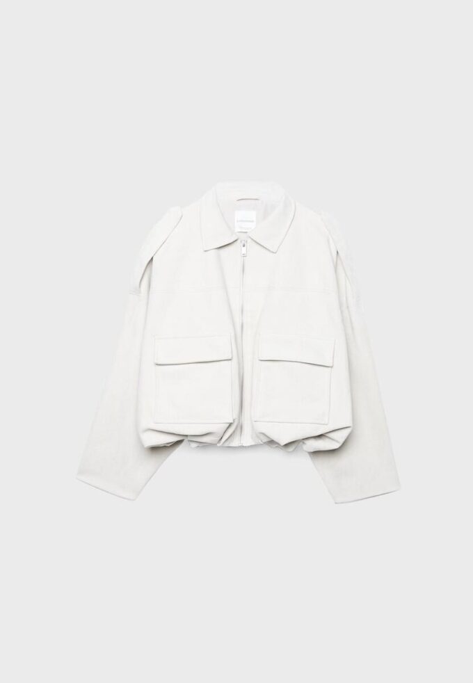 Giacca bomber in ecopelle scamosciata Giacca bomber in ecopelle scamosciata