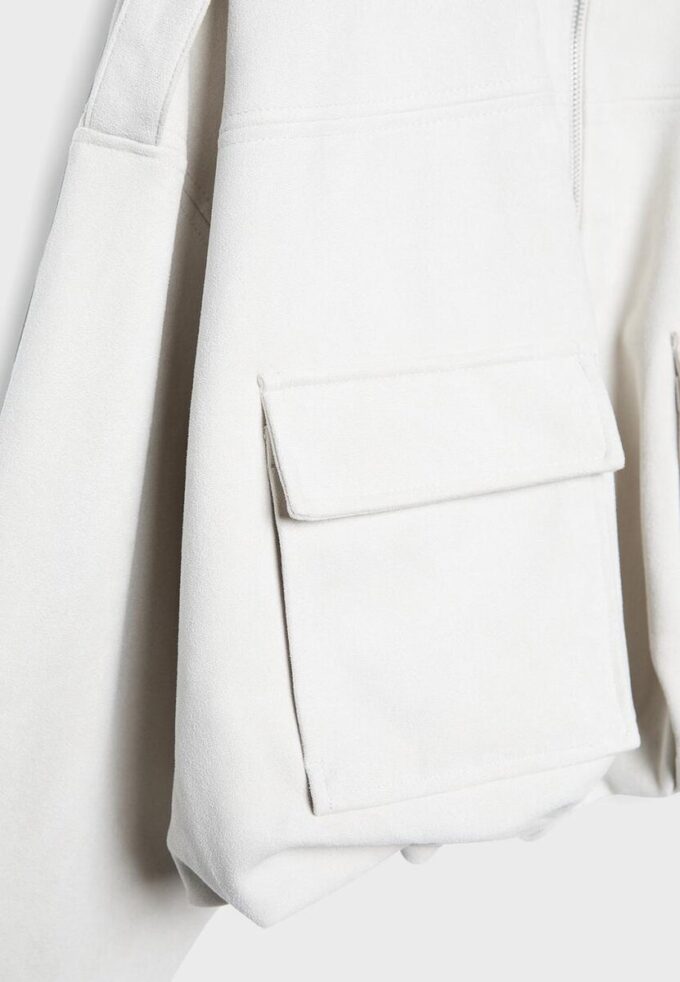 Giacca bomber in ecopelle scamosciata Giacca bomber in ecopelle scamosciata