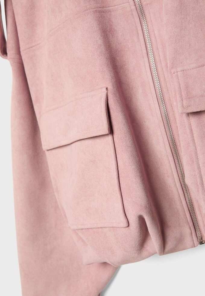 Giacca bomber in ecopelle scamosciata Giacca bomber in ecopelle scamosciata