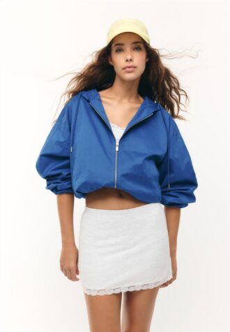 Giacca con cappuccio in nylon